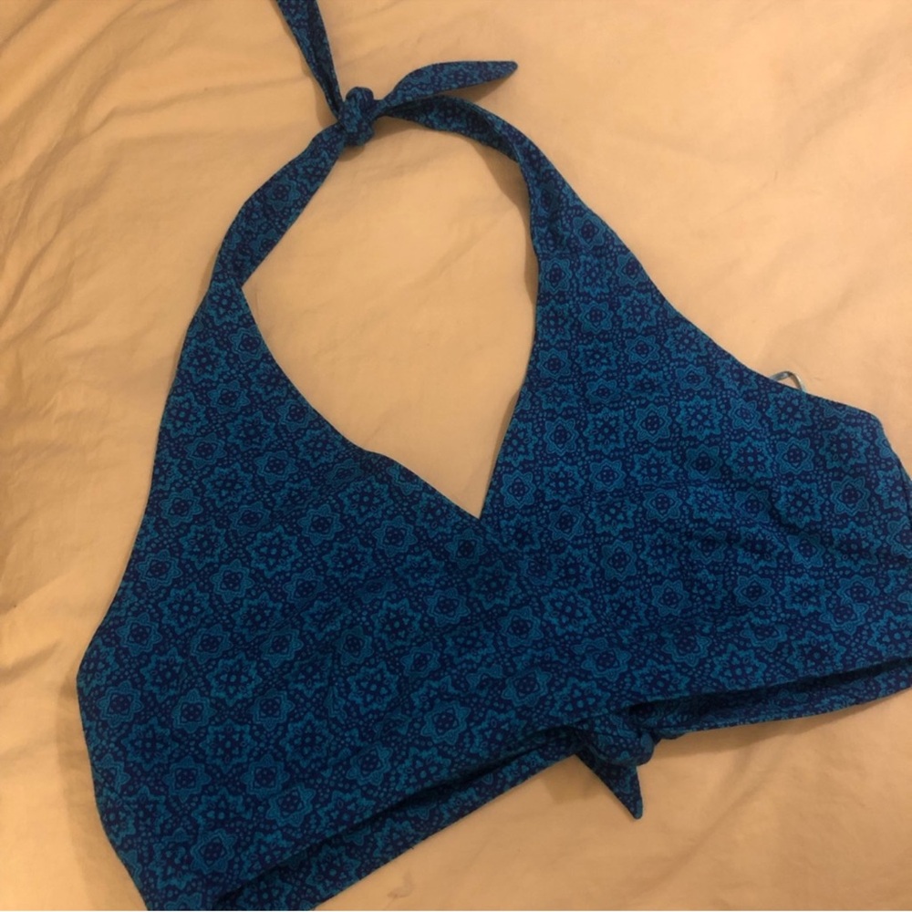 Vintage Ralph Lauren Blue Patterned Halter Top